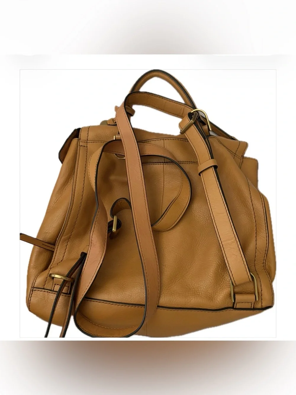 Women fossil, backpack Tan Woven Leather Tote Bag